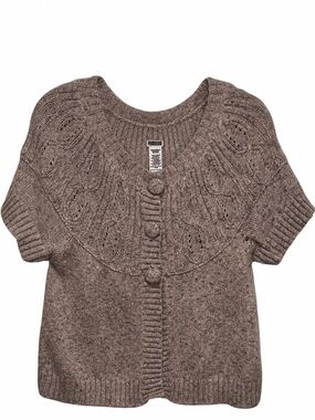 Route 66 Women’s Small Taupe Cable Knit Short Sleeve Sweater